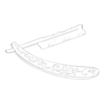 logo barbería clásico blanco negro elegante